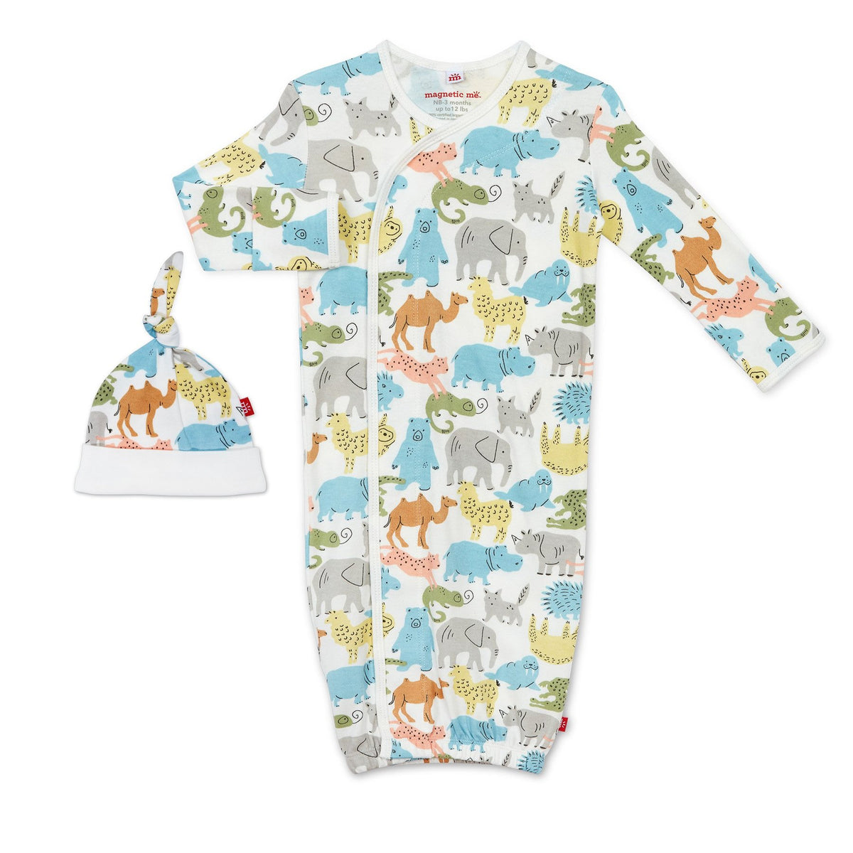 Magnetic Me Zoo Crew Organic Cotton Gown Set