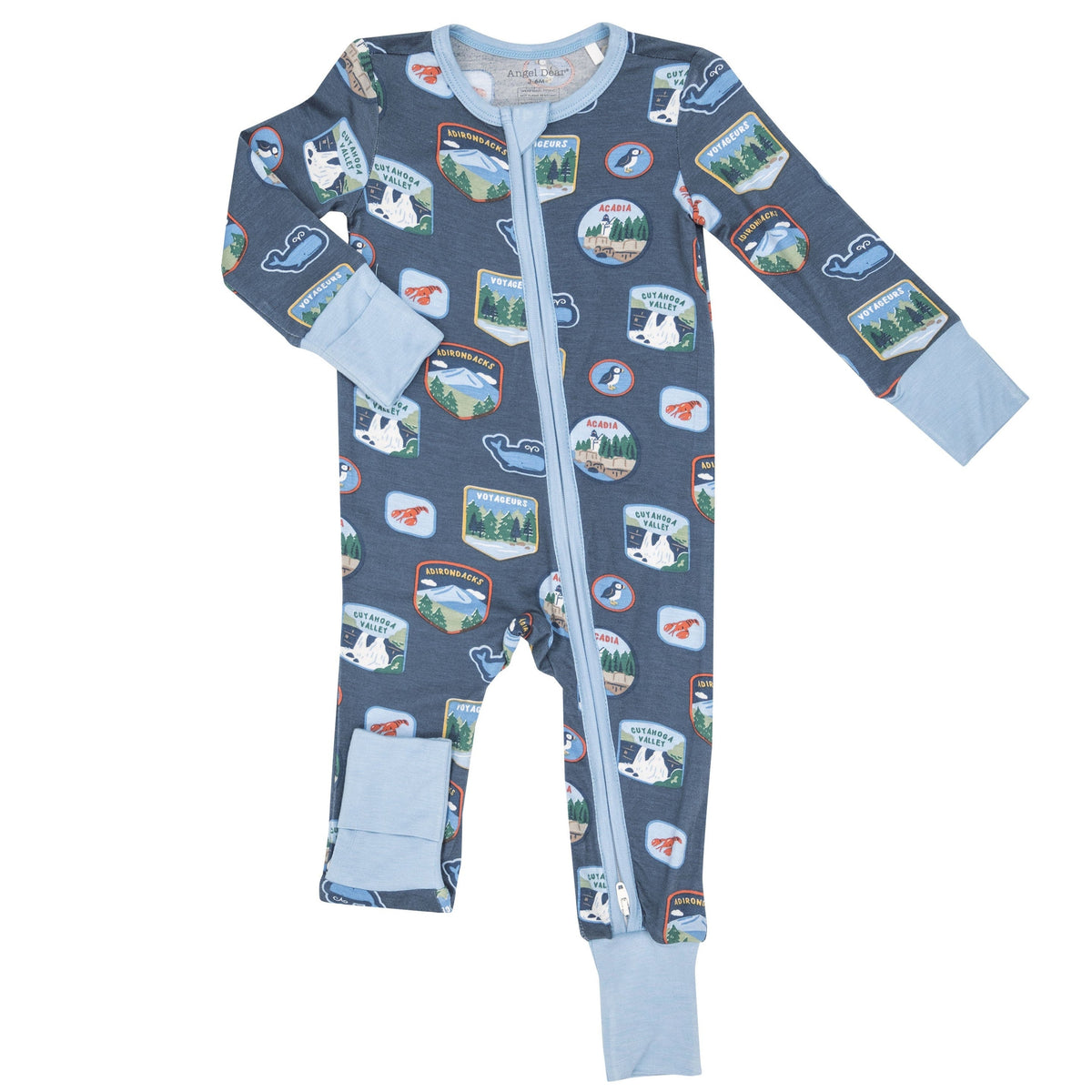 Angel Dear National Parks Patches New England 2-Way Zipper Romper