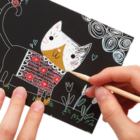 OOLY- cutie cats scratch and scribble mini scratch art kit