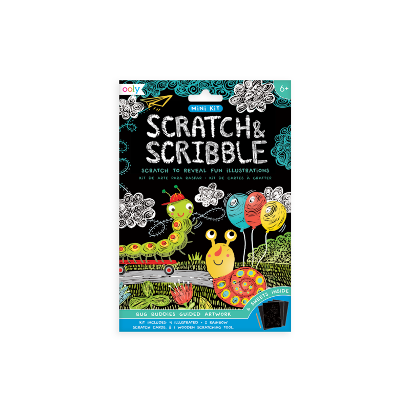 OOLY- bug buddies scratch and scribble mini scratch art kit