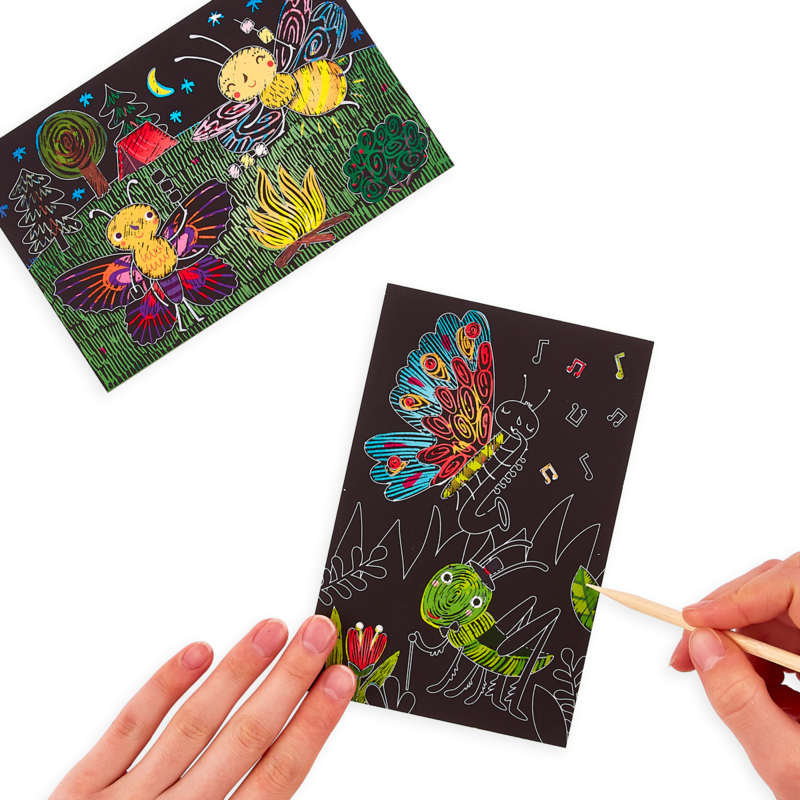 OOLY- bug buddies scratch and scribble mini scratch art kit