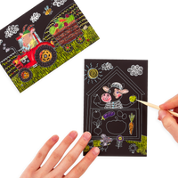 OOLY- farm animals scratch and scribble mini scratch art kit