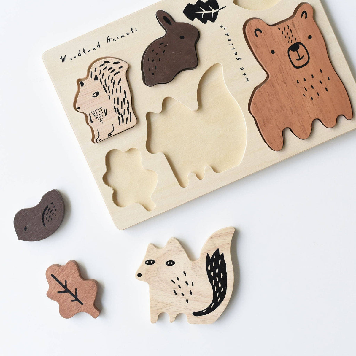 Wee Gallery Wooden Tray Puzzle - Woodland Animals - 2nd Edition