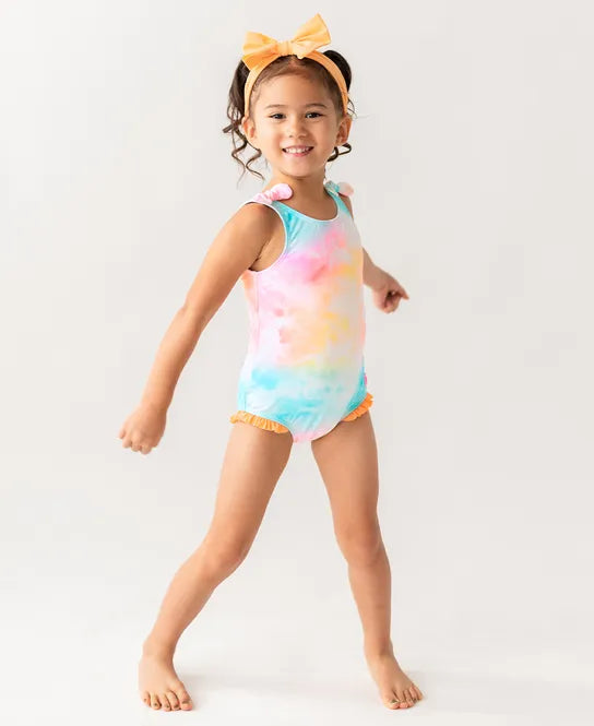 Rainbow Tie Dye Tie Shoulder One Piece Rainbow Tie Dye Tie Shoulder One Piece