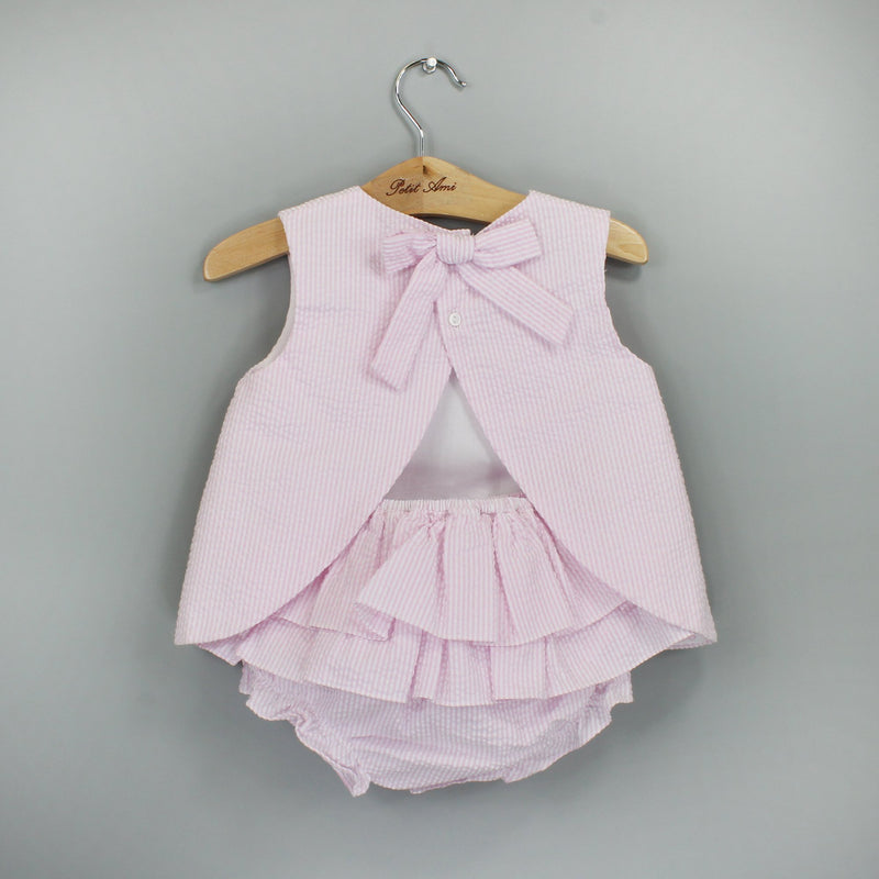 Petit Ami Classics Popover top & Ruffle Bloomers - Pink