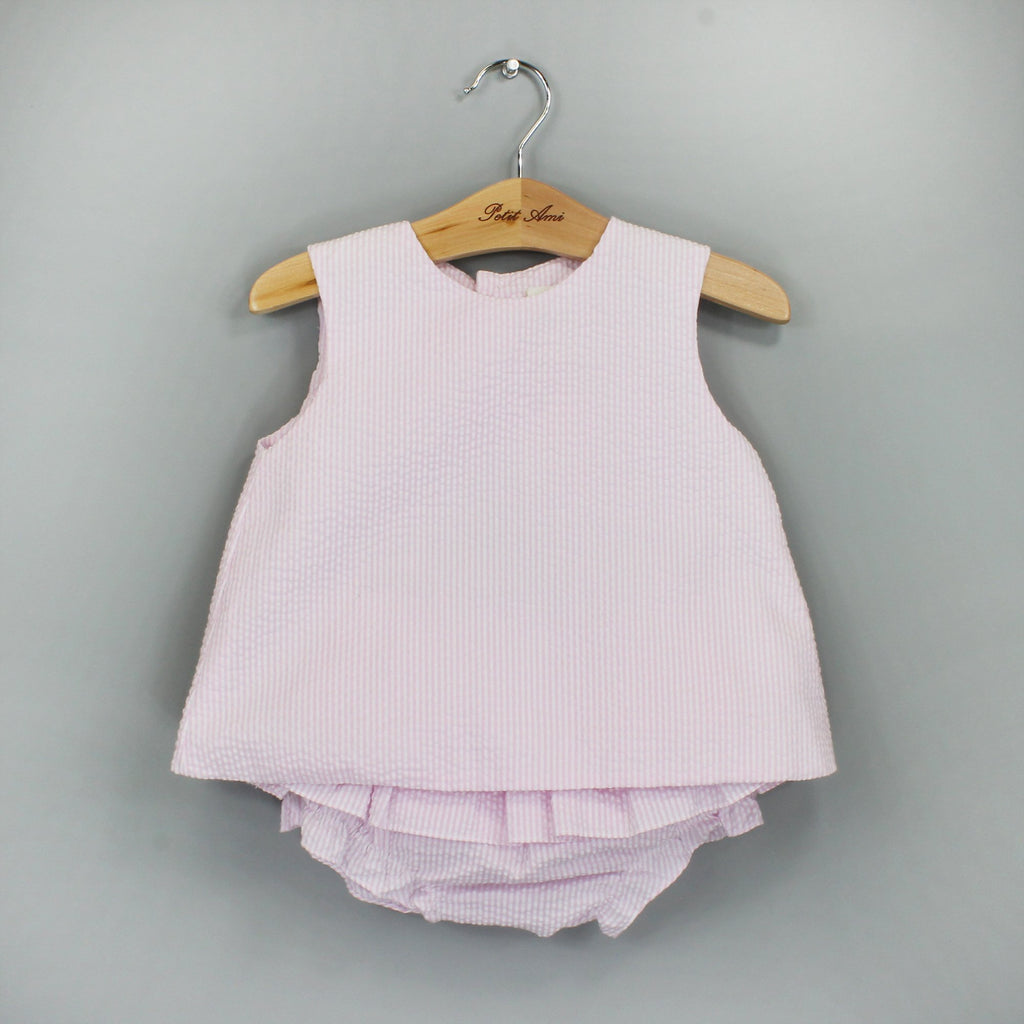Petit Ami Classics Popover top & Ruffle Bloomers - Pink