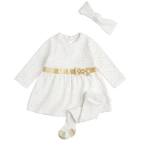 Petit Lem Baby 3-Piece Knit Dress Set | Off White