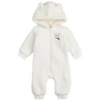 Petit Lem Baby Long Sleeve Hooded Coverall Knit | Off White