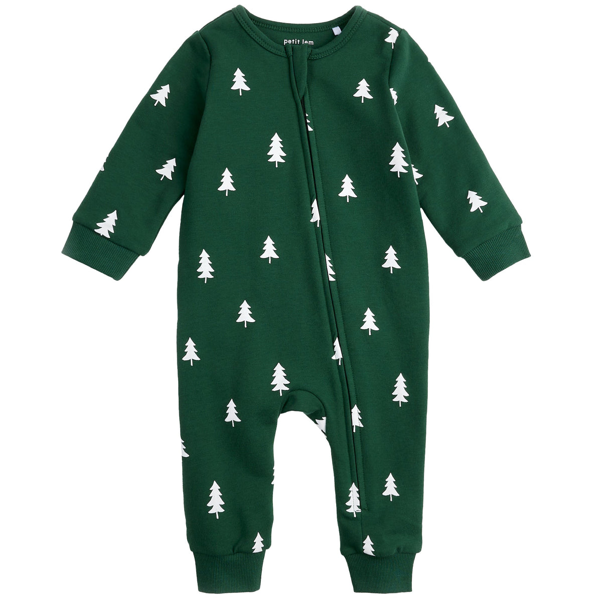 Petit Lem Baby Long Sleeve Coverall Knit | Green Dark