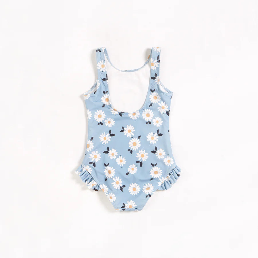 PETIT LEM Daisies on Dusty Blue One-Piece Swimsuit