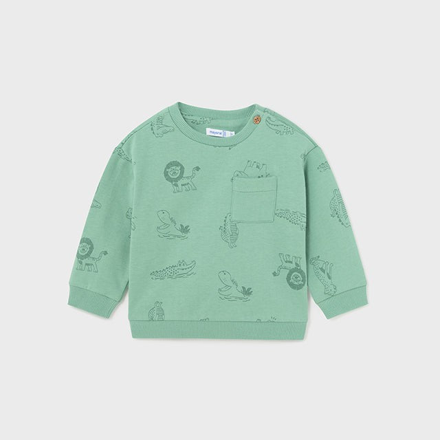 Mayoral Printed Pullover | Eucalyptus