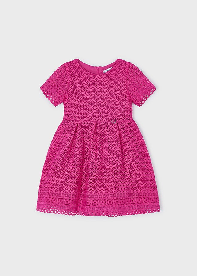 Mayoral Embroidered Dress | Fuchsia