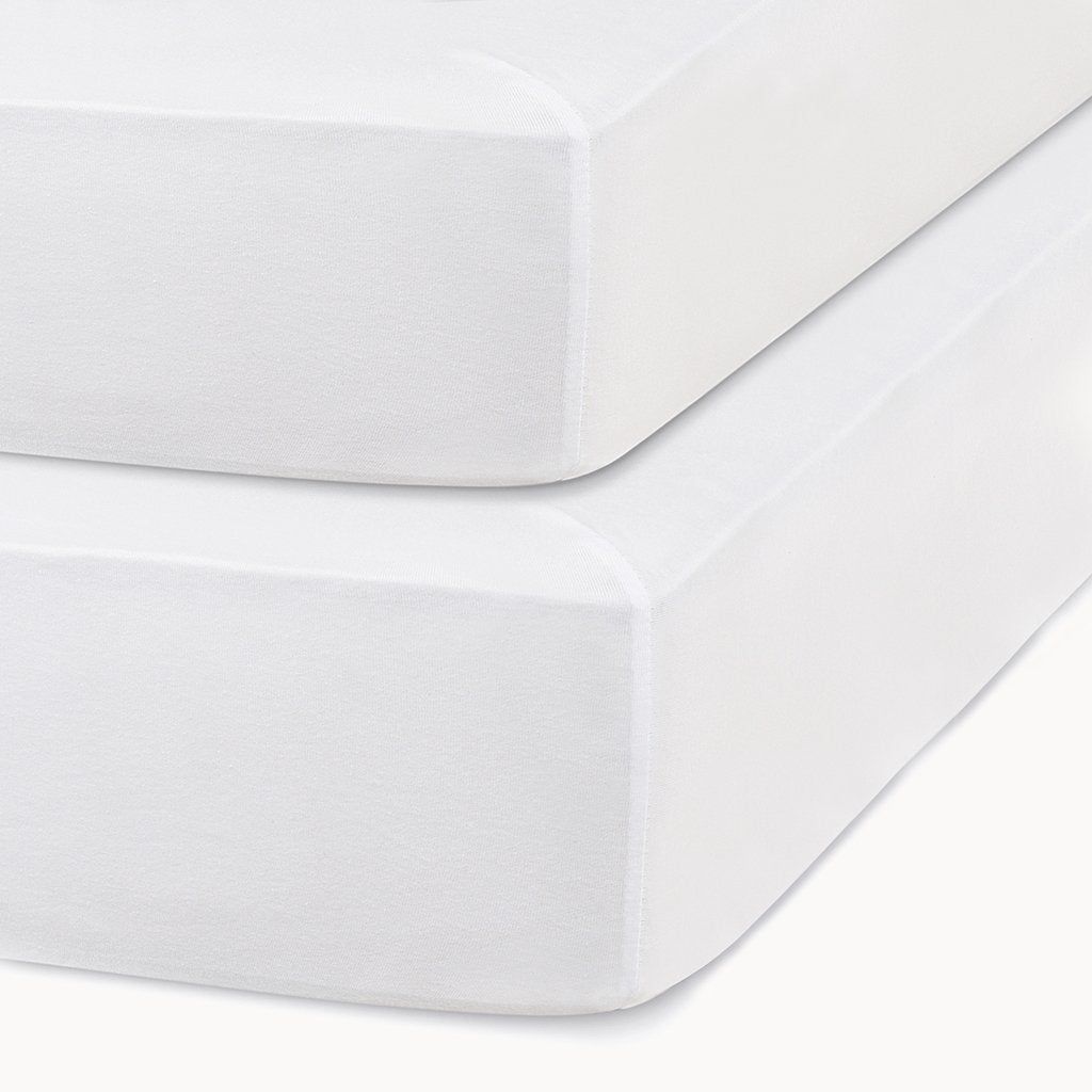 2 Pack Organic Cotton Crib Sheets - White