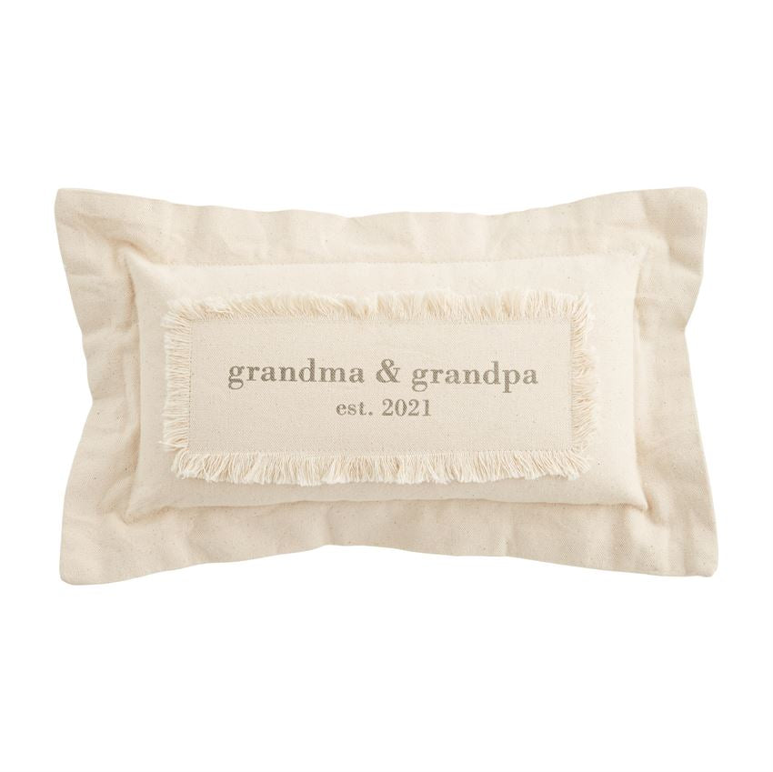 Mud Pie Grandparents EST. 2021 Pillow