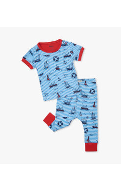 Hatley Organic Cotton Baby Short Sleeve Pajamas - Out to Sea