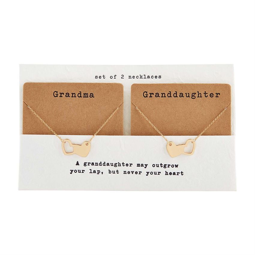 Mud Pie Grandma & Granddaughter Necklace Set