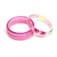 Lilies & Roses Pink Mix Bangles - Set of 3