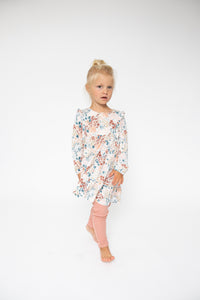 Angel Dear Painted Fall Floral Ruffle Tiered Dress and Legging