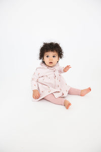 Angel Dear Pretty Pink Floral Ruffle Neck Dress
