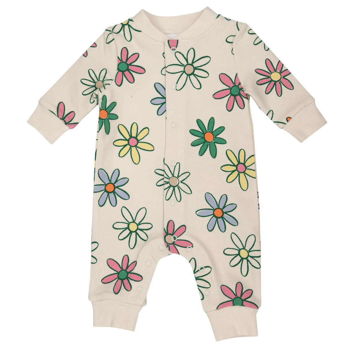 Angel Dear Painted Daisies Baseball Collar Romper