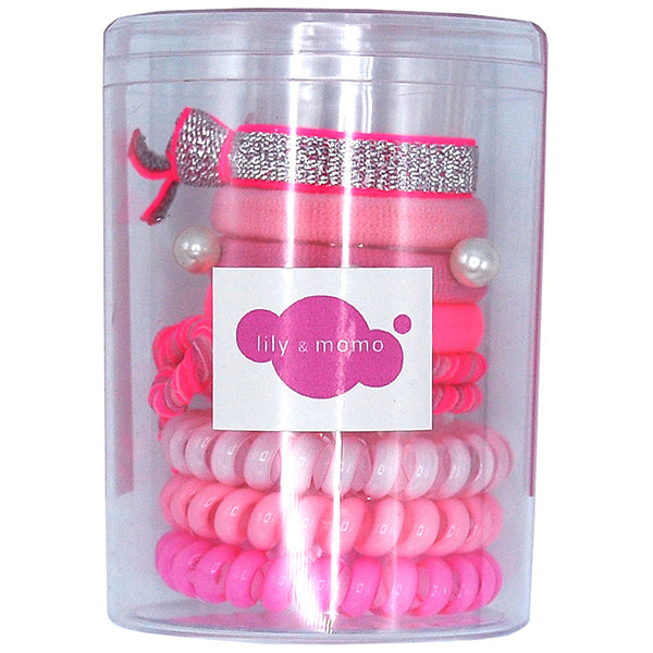 Hair Ties Color Pop Set- Pink