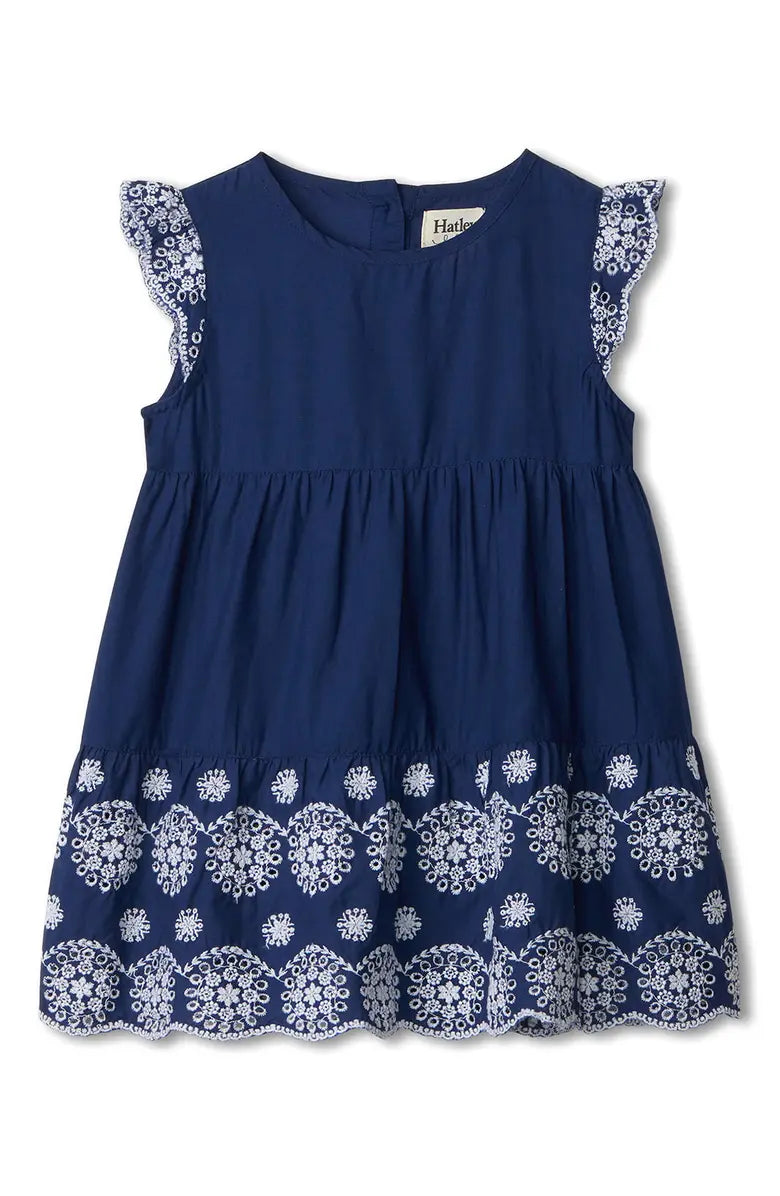 Hatley Navy baby Scallop Edge Dress Baby Go Round, Inc. Hatley Navy baby Scallop Edge Dress Baby Go Round, Inc.