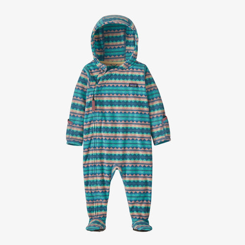 Patagonia Infant Micro D Fleece Bunting Diamond Stripe Fresh Teal Baby Go Round Inc