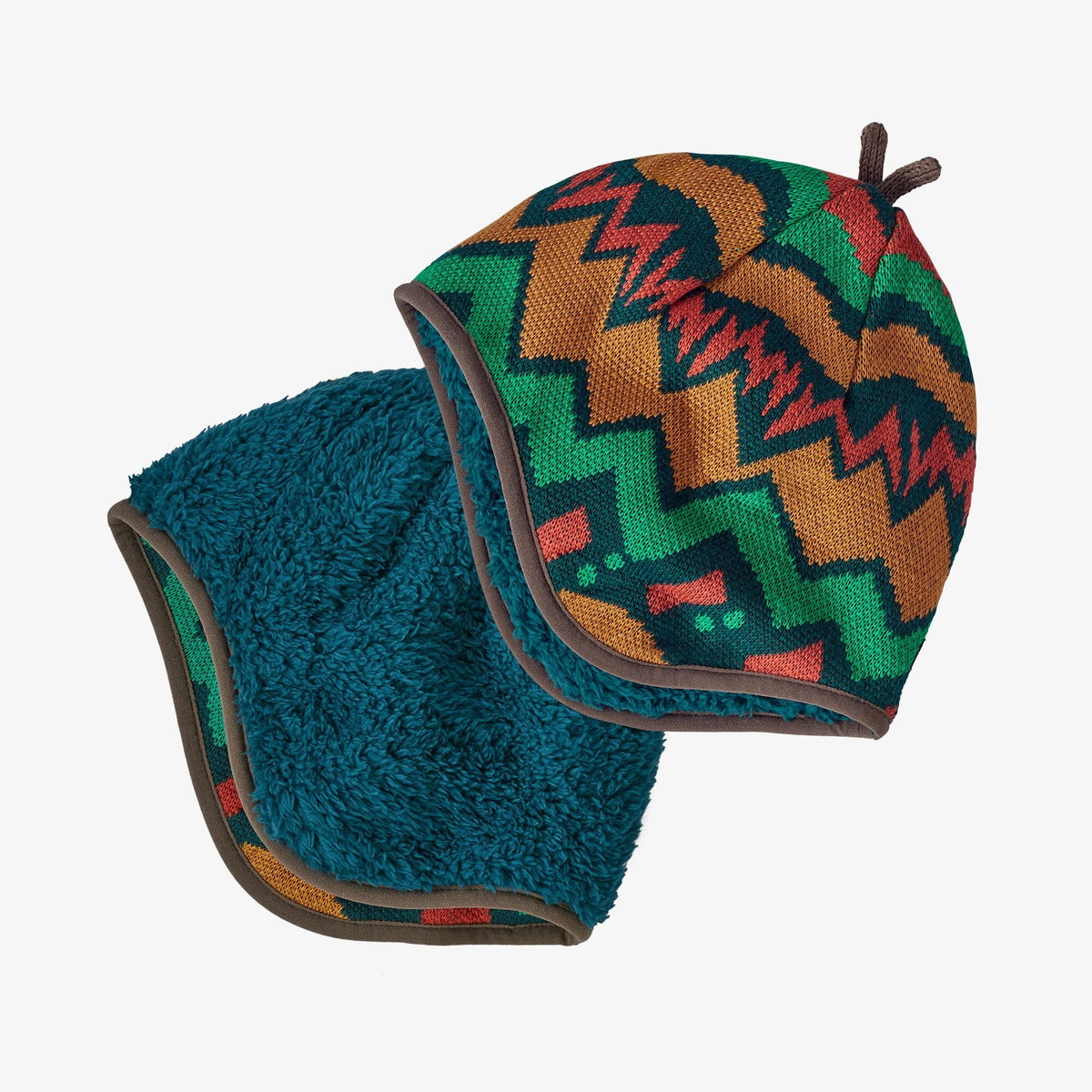 Patagonia Baby Reversible Beanie | Geo Knit Small-Nettle Green