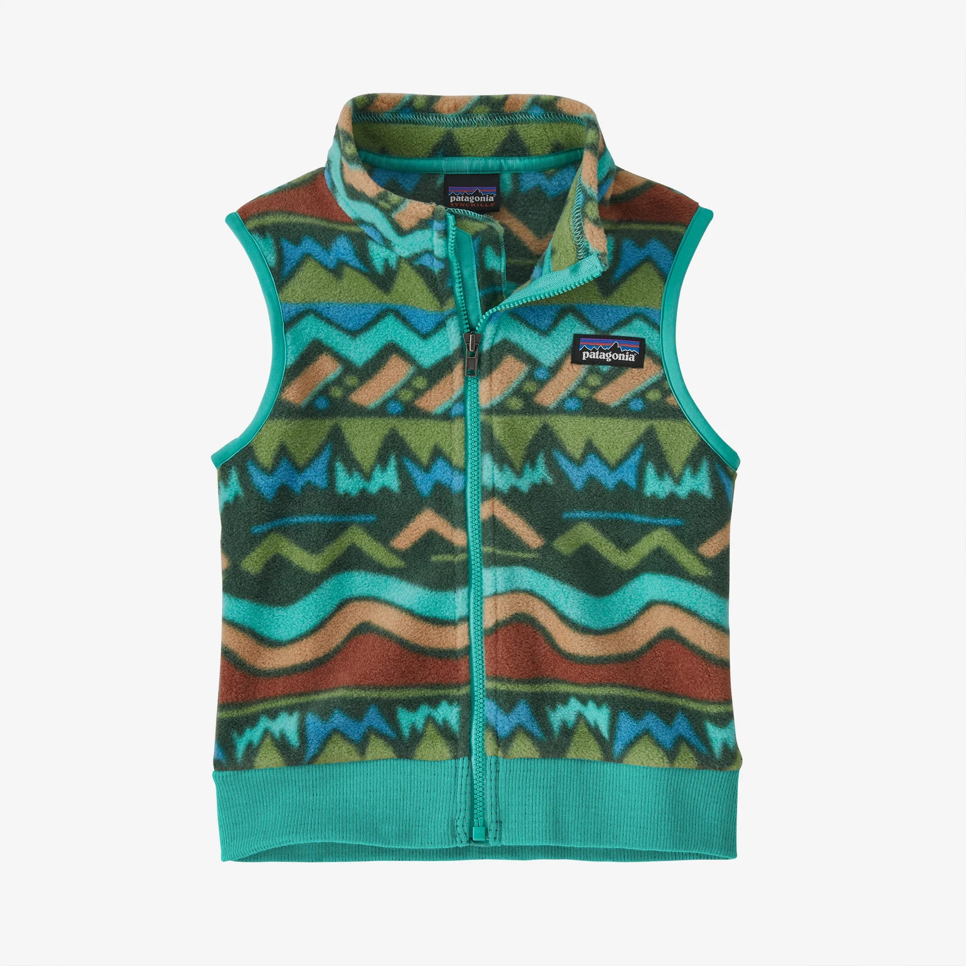 Patagonia Baby Synchilla Vest Lofoten Geo Fresh Teal 6 12M