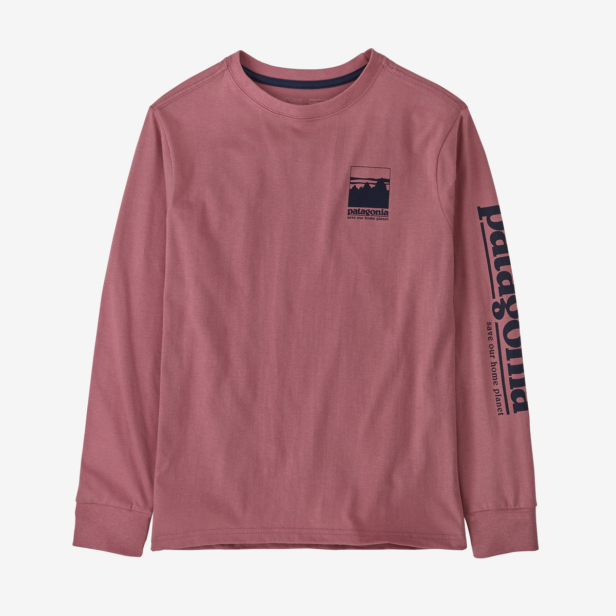 Kids' Long-Sleeved Regenerative Organic Certified™ Cotton Graphic T-Shirt - Alpine Icon: Light Star Pink