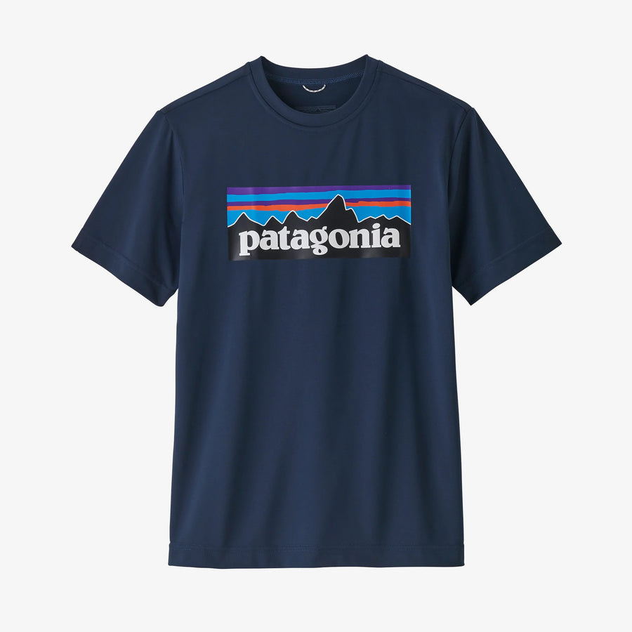 Patagonia Boys Capilene Cool Daily T Shirt P6 Logo New Navy