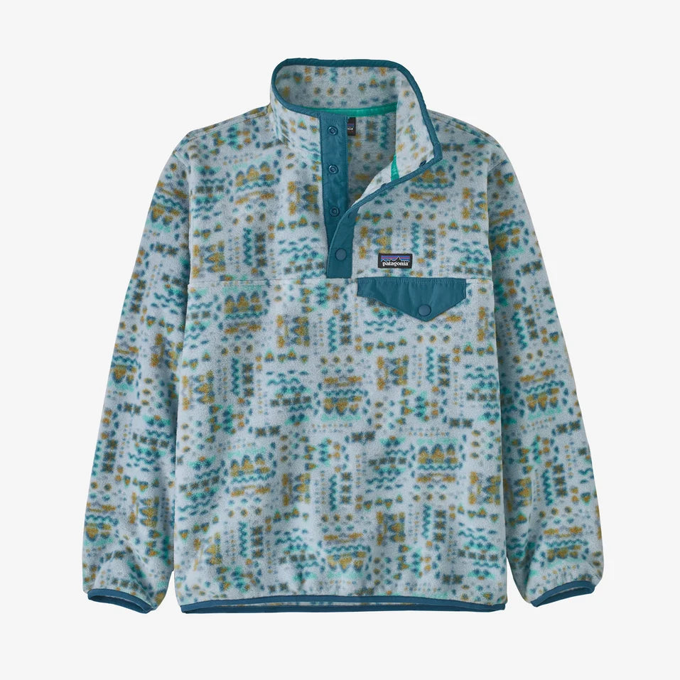 Patagonia Kids' Lightweight Synchilla Snap-T Fleece Pullover - Wandering Woods: Steam Blue