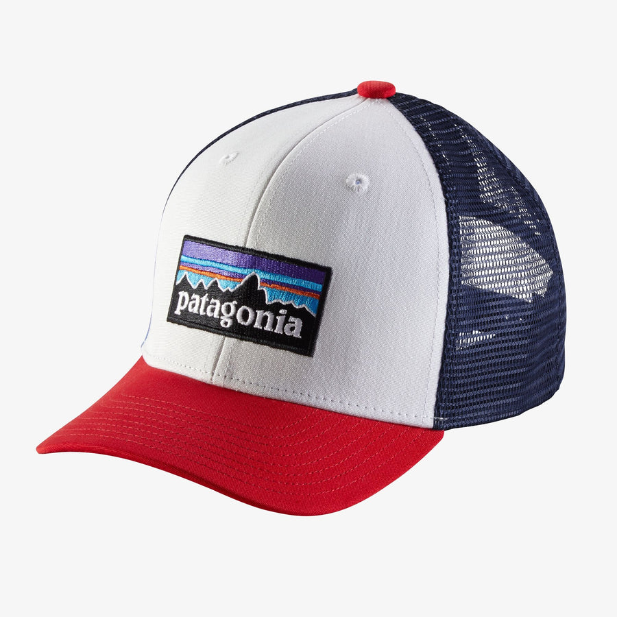 Patagonia Kids Trucker hat- P-6 Logo: White – Baby Go Round, Inc.