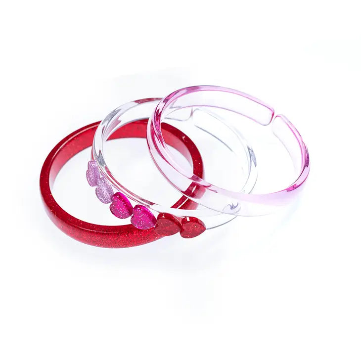 Lilies & Roses Red & Pink Bangle Set - Set of 3