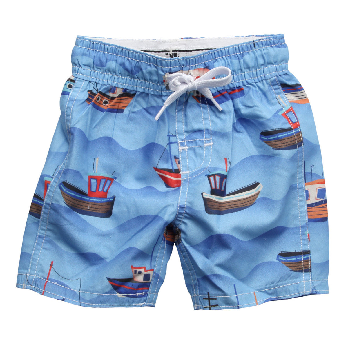 Wes and Willy Fishing Boats Swim Trunks