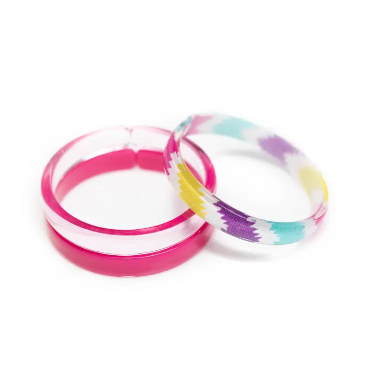 Lilies & Roses Pink Mix Bangles - Set of 3