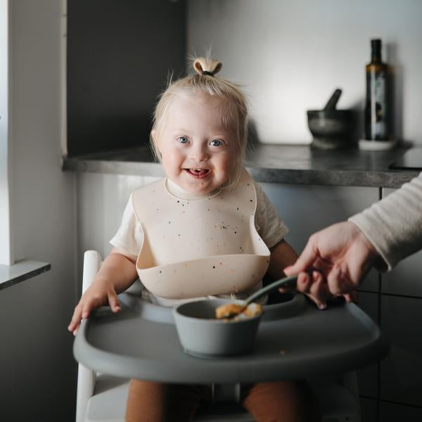 Mushie Silicone Baby Bib (Vanilla Confetti)