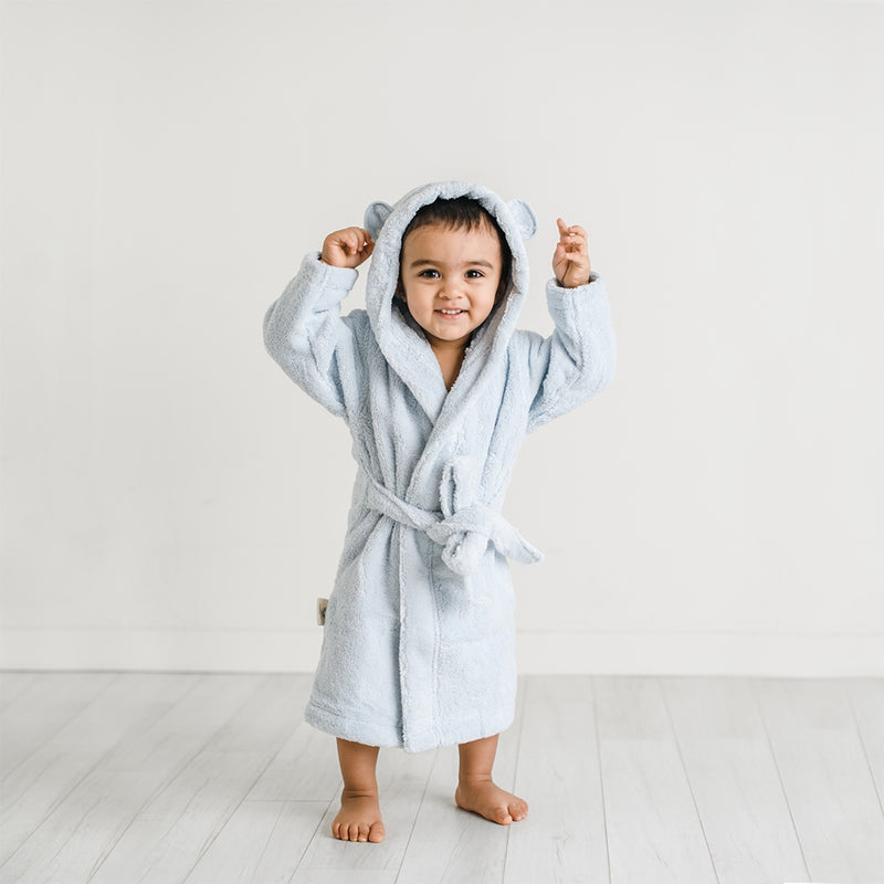 Organic Cotton Hooded Cover-Up in Blue