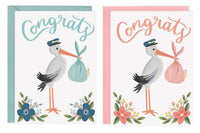 Love Light Paper Card - Stork Congrats Card