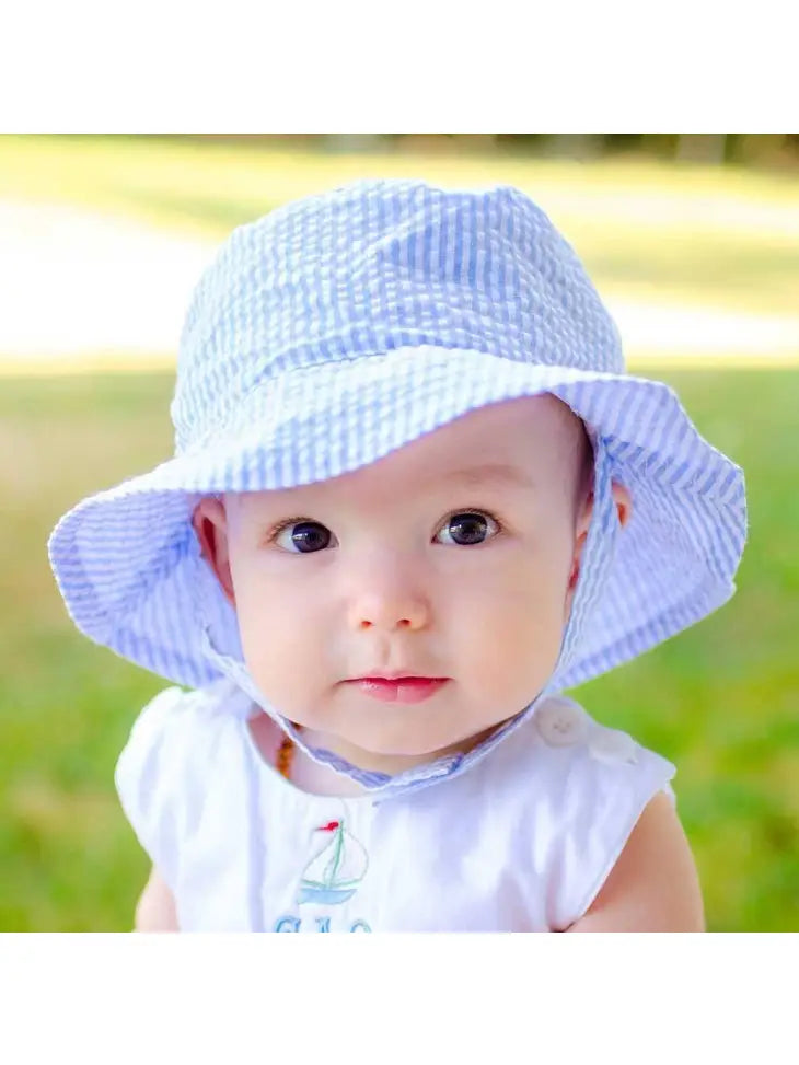 Blue Seersucker Bucket Hat