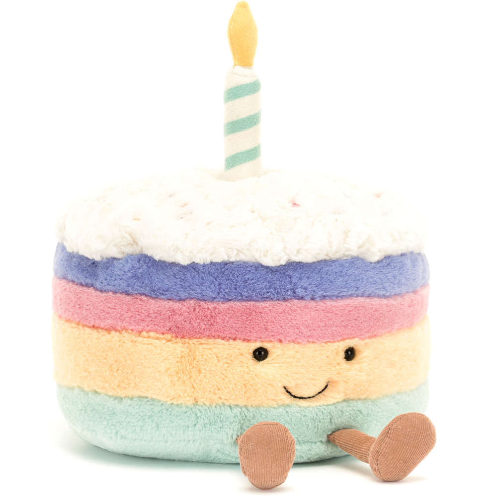 Jellycat Amuseable Rainbow Birthday Cake Medium – Baby Go Round, Inc.