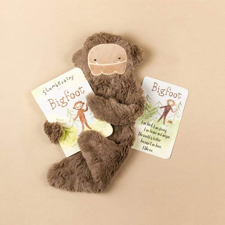 Slumberkins Bigfoot Snuggler and Book Set- Self-Esteem Collection