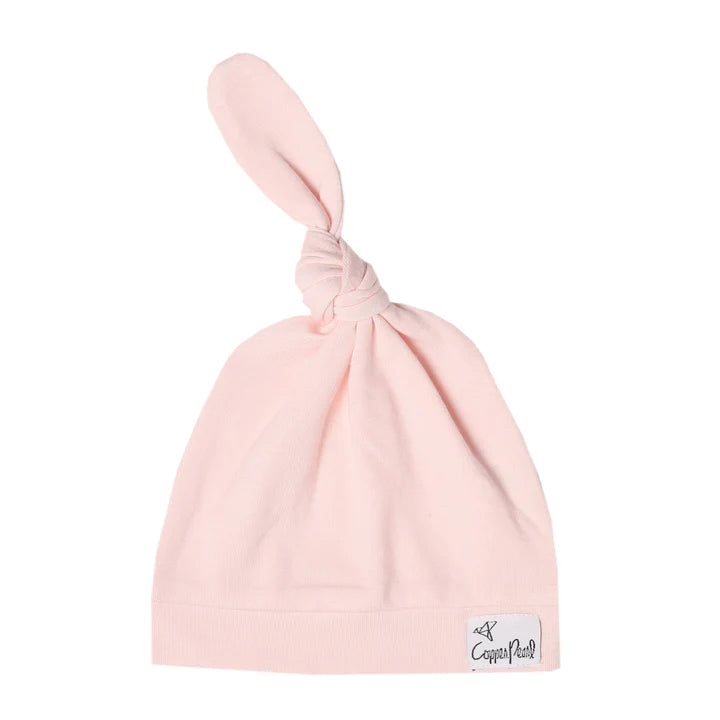 Copper Pearl Top Knot Hat-Blush
