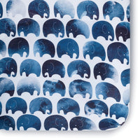 Oilo Jersey Crib Sheet - Indigo Elephant