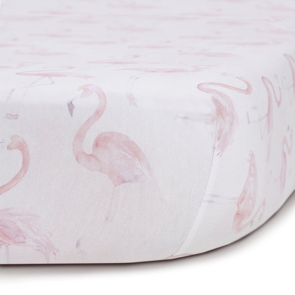 Oilo Crib Sheet Blush - Flamingo