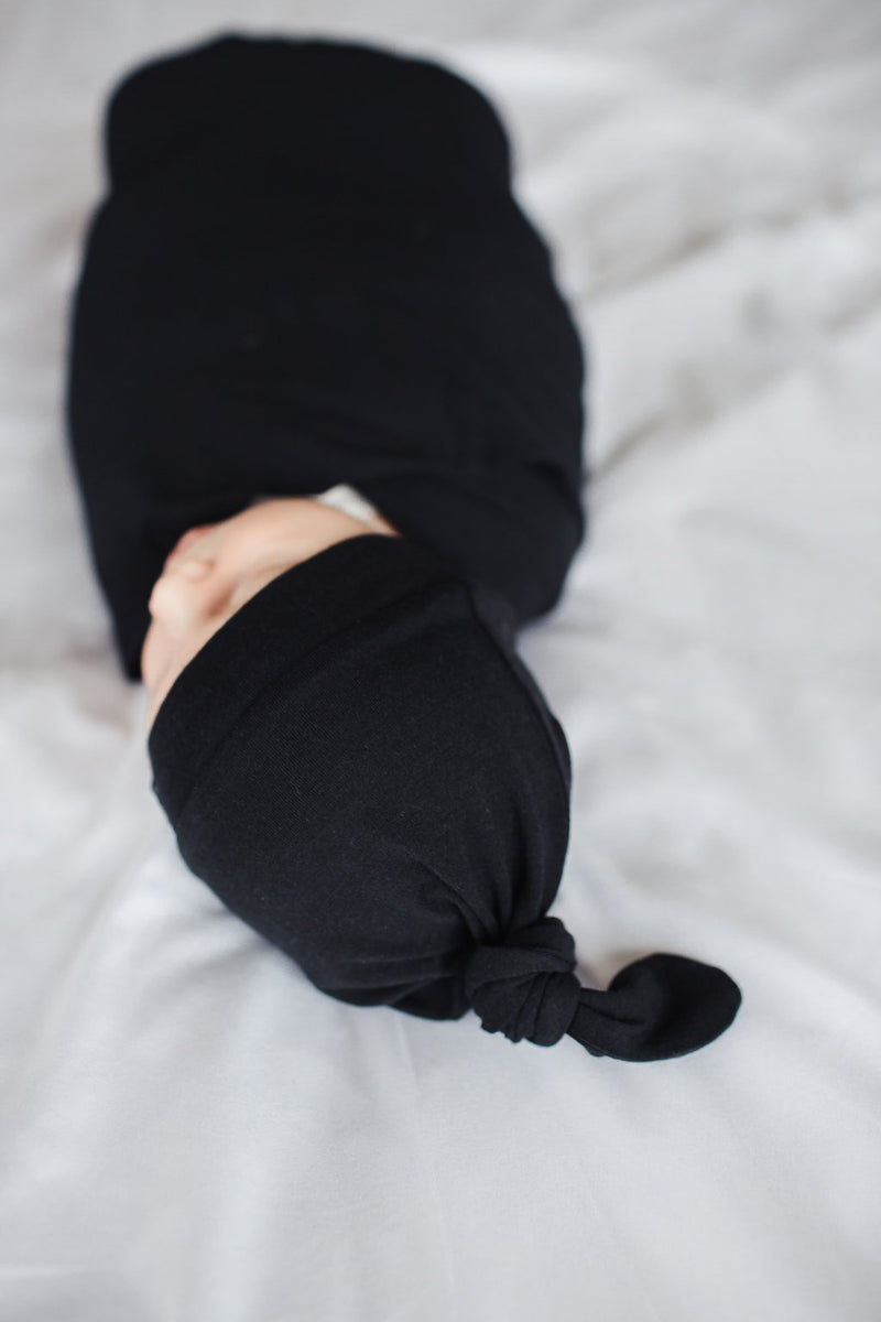Copper Pearl Top Knot Hat - Midnight