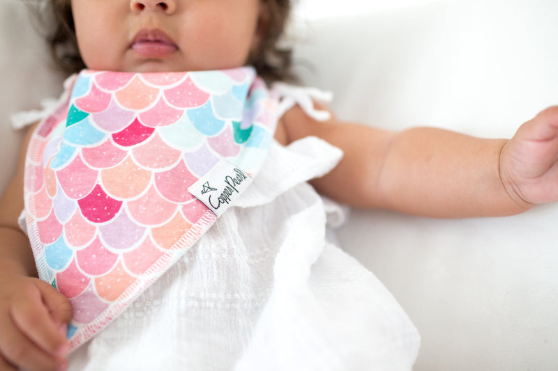 Copper Pearl Baby Bandana Bibs - Coral