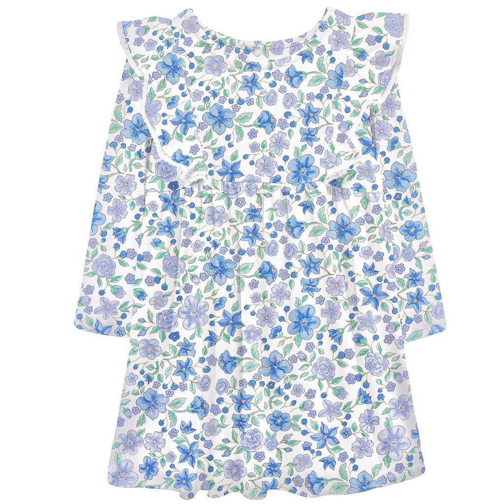 Baby Club Chic Blossom In Blue Toddler Dress with Ruffle