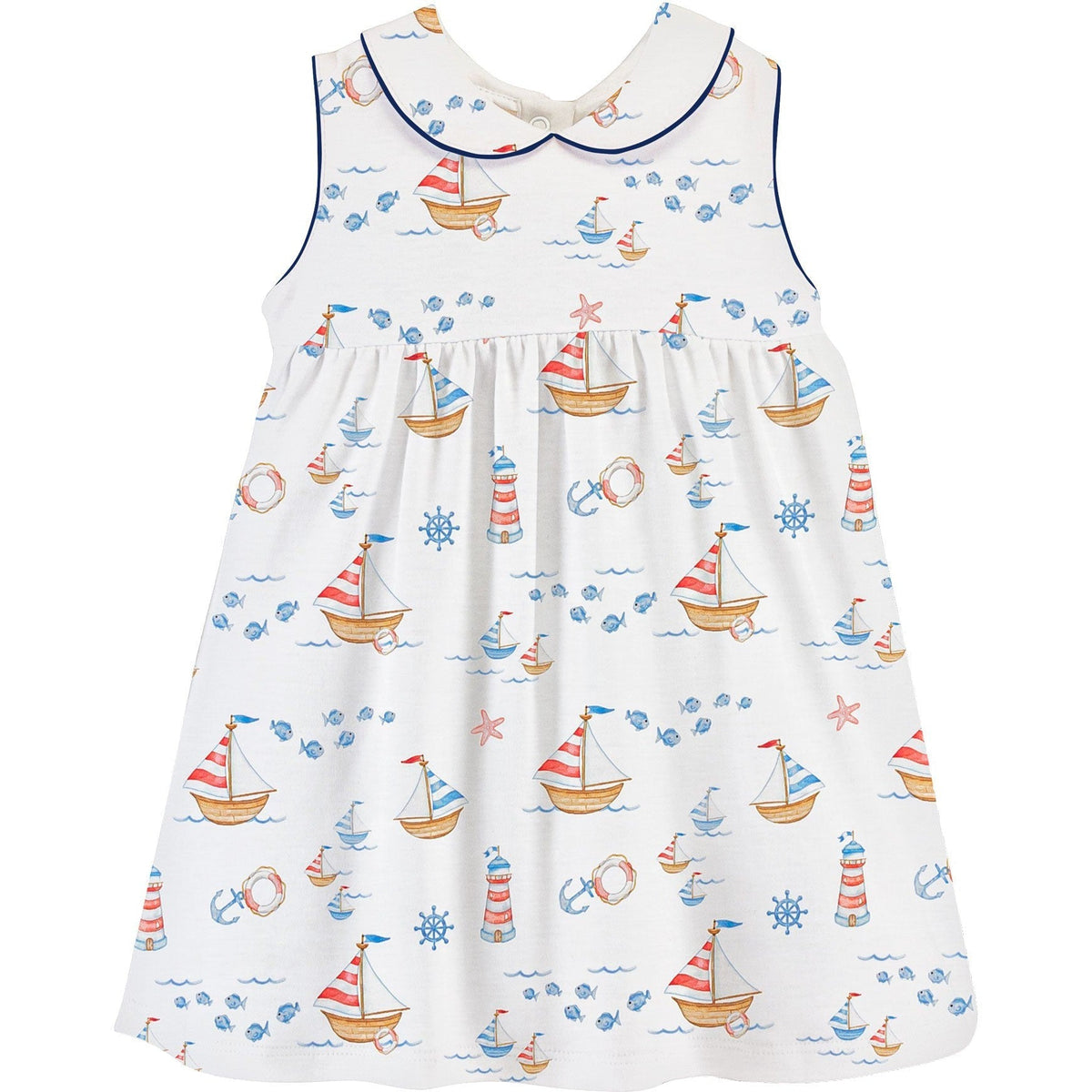 Baby Club Chic Ocean Adventure Dress With Round Collar