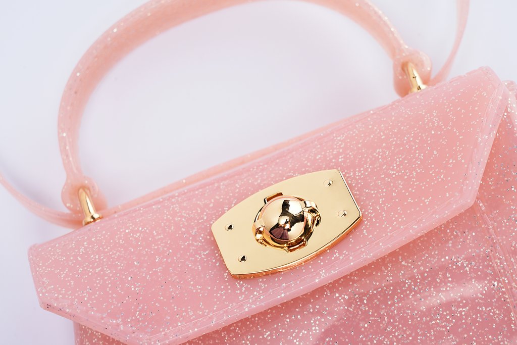 Doe  Dear Inc. Gold Closure Glitter Jelly Bag - Pink